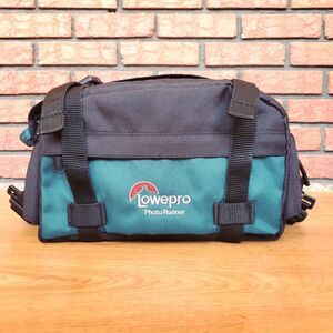 Vintage Lowepro Photo Runner Waist Shoulder Bag Fanny Pack Black Green Padded